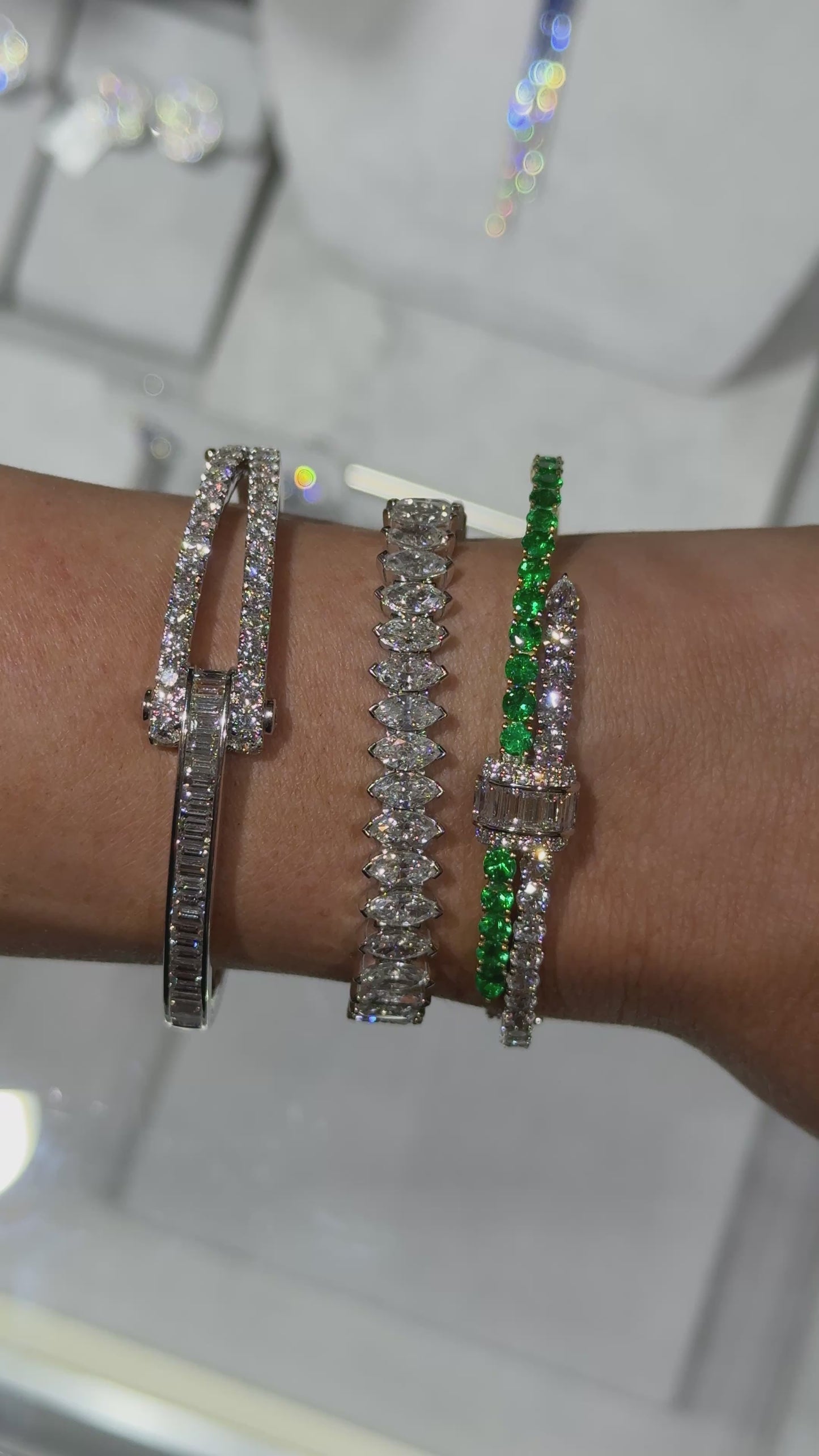 Marquise Straight Diamond Tennis Bracelet